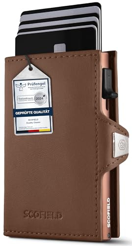 SF SCOFIELD Duality Classic Slim Wallet mit Münzfach | Kartenetui Herren für 9-10 Karten | Geldbeutel Portemonnaie mit RFID Schutz | Wallets for Men | Kreditkartenetui