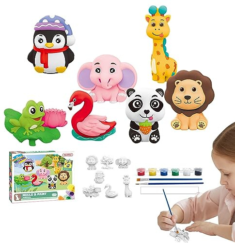 Povanjer Figuras de Yeso para Pintar – Kit de Juguetes pintables de 8 Piezas para Actividades de creación Artesanal, decoración para el hogar, para la Pintura para niños, Regalos para