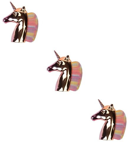 minkissy 3pcs Makeup Brushes Unicorn Design Multicolored for Eyeshadow Concealer