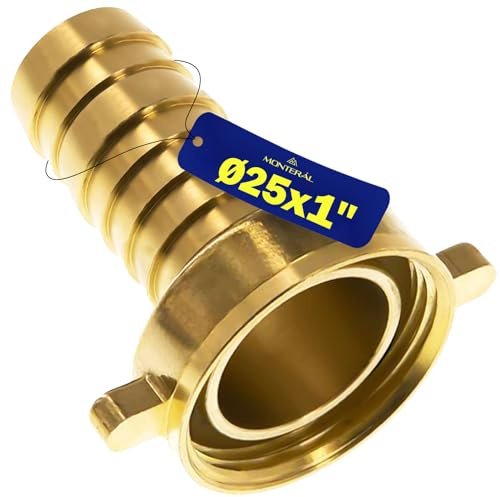 Espiga de Latón para Conexión de Manguera Ø 25 mm Rosca Hembra 1” | Garantía de 10 Años - MONTERAL