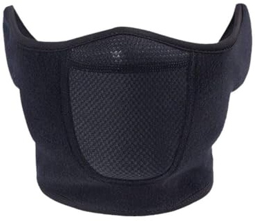 OCKULT Adult Winter Sports Face Mask, Half Face Mask with Earmuffs, Windproof & Warm, Ski Mask for Cycling, Skiing, Snowboard, Hiking, Black