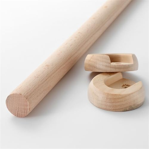 1 Stück Runden Kleiderschrankstange Kleiderstange - Hölzern Schrank-Stange Schrankrohr - Länge 50-150cm - Stange für Garderobe und Nische (Color : D3cm/1.18IN, Size : L 120cm/47.2In)