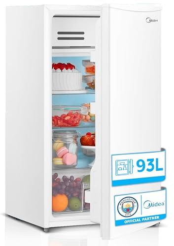 Midea Nevera Pequeña 93L - Mini Frigorífico Compacto para Hogar y Oficina - Frigorífico Pequeño Bajo Consumo Sin Congelador - Mini Bar Silencioso para Caravana y Camping con Zona fría de 0º/-3º