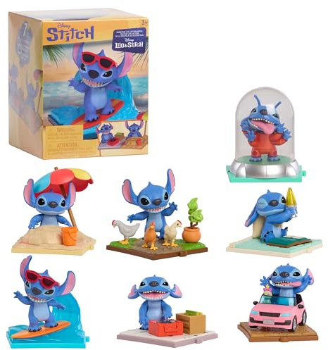 Just Play Disney Stitch Live-Action Movie Time 7,6 cm Collectible Figures, Inspired by Disney's New Live-Action Lilo & Stitch Movie, Blind Box Collectible Toys, Home Decoration, Kids Ages 3