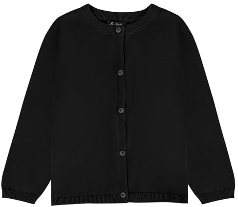Soudittur Fille Enfants Cardigan Coton Uniforme Scolaire Pulls Casual Tricot Manches Longues Col Rond