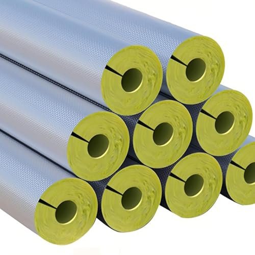 LRHELPBNR Lana di Roccia Isolante, Isolamento per Tubi di Riscaldamento, Diverse Dimensioni, per Esterni, Isolante(L 1M-273mm/10.7in,50mm)