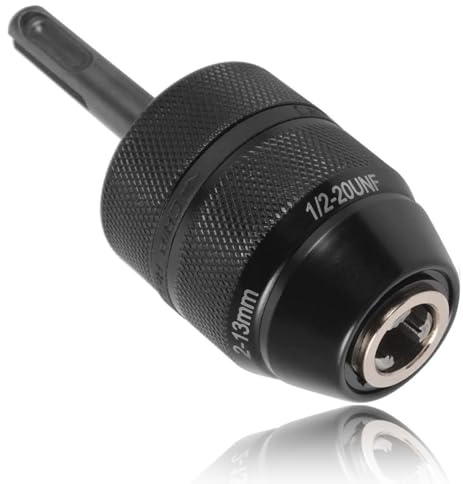 Treki 2-13mm Keyless Drill Chuck with 1/2-20UNF Mount, SDS-Plus Shank Adapter for Rotary Hammer and Electric Hammer Drill