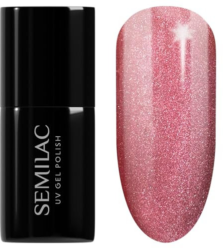Semilac UV Nagellack 662 Rosé Gloss 7 ml – Cat Eye Effekt, Halbtransparent, Rosa, Magnetische Effekte – Gloss Gala Kollektion