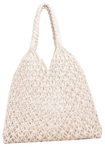 PRETYZOOM Bolso De Hombro Hilos De Algodón Bolso De Playa Elegante Para Exteriores Para Mujer