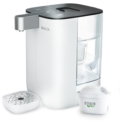 BRITA Cube dispensador de Agua (4,0 L) Cinco temperaturas en Cinco Segundos, máxima Seguridad con tecnología UV-C para Agua Libre de bacterias, Incluye Filtro de Agua MAXTRA Pro Experto EN Cal