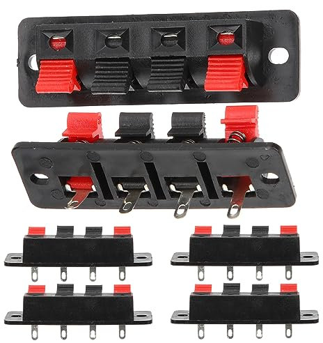 Angoily 6pcs Speaker Spring Connection Clips Stereo Speaker Terminal Connectors Wire Connector for Wired