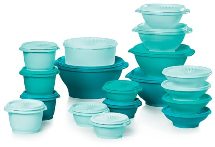 Tupperware Heritage Collection, neues 36-teiliges Frischhaltedosen-Set in Vintage-Grün, spülmaschinenfest und BPA-frei (18 Behälter, 18 Deckel)