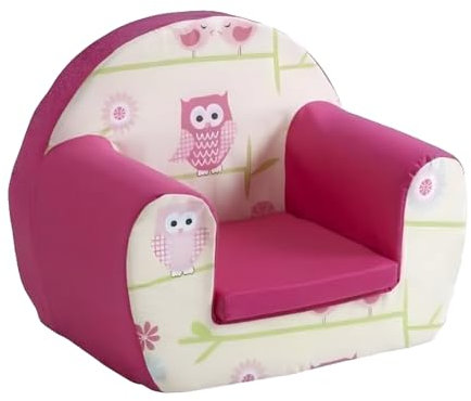 Ready Steady Bed Kinderstuhl - Kuschelsessel - Sessel aus Schaumstoff Sessel für Kinder weiche sicherer Sitz zum Spielen für Ihr KindMädchen Babysessel mit Abnehmbarem Bezug (Eulen)
