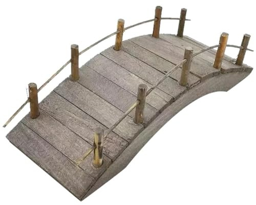 Uzztfa Dollhouse Wooden Arc Bridge Miniatures Fairy Garden Craft Arch Bridge Figurines Mini Diy Bonsai Plant Pot Moss Micro Landscaping Garden Ornaments