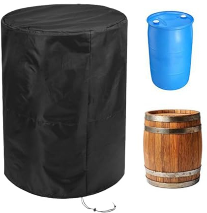 Housse de citerne de pluie imperméable, bâche complète Oxford, convient pour citerne de pluie étroit, tonneau de pluie, tonneau à vin, coupe-vent, résistant aux intempéries, résistant aux UV (62,5 x