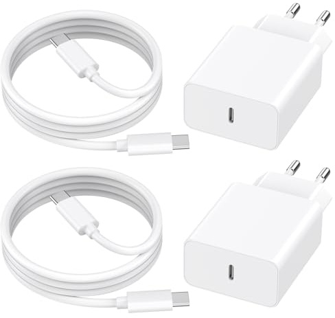 iPhone 17 16 15 Chargeur, 4-Pack [Certifié MFi] 25W USB C Chargeur Rapide et 2M de Câble C to C Charge Secteur Mural Adaptateur Alimentation pour iPhone 17/17 Pro/17 Pro Max/Air/16 15 Pro Max