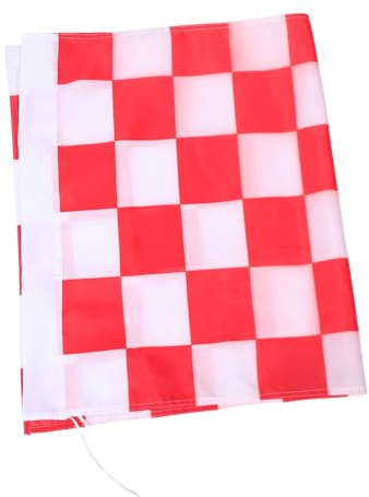 ORFOFE Drapeau à Carreaux Rouge Et Blanc Pour Extérieur Décoration De Jardin Cour Patio Bannière Arrivée