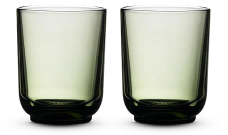 Fellow Vasos de cortado Pirch tazas artesanales de 325 ml, juego de 2 piezas, vasos de café aptos para lavavajillas para creaciones artísticas de expreso y café con leche: color verde bosque