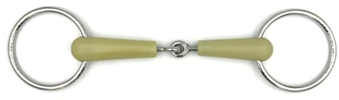 ES0042 Wassertrense Einfach Gebrochen Apfelgeschmack 66mm/19mm, 11.5 cm | Equine Smile Ringtrense Kunststoff Apfel Gebisse Pferd Pony Gebissringe Maulschonend Reitsport Ausbildungsgebiss Flexibel