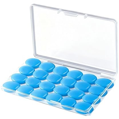 12 Pairs Silicone Ear Plugs, Reusable Waterproof Moldable SNR 27dB Noise Cancelling Earplugs for Sleeping, Shooting, Airplanes, Studying (Blue)