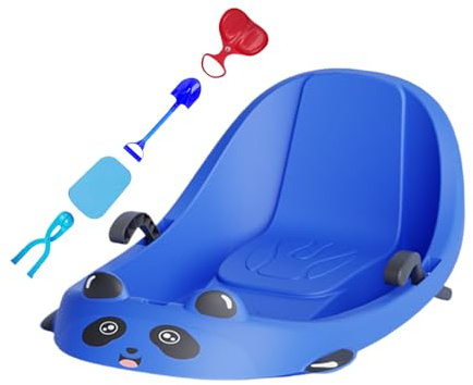 Luges Soucoupes - Luge De Sports d'hiver Orientable - Bob À Neige pour Enfant avec Pelle À Neige, Coussin Chaud, Freins De Direction Bobschlitten avec Rainures Et Assise Ergonomique pour Hiver