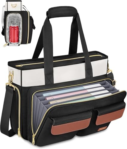 Ytonet Borsa Porta PC Donna 15,6 Pollici, Borsa Lavoro Donna Capiente con Scomparto Imbottito e Organizer a Soffietto, Borse Insegnante Impermeabile per Ufficio, Università, Infermiere, Nero