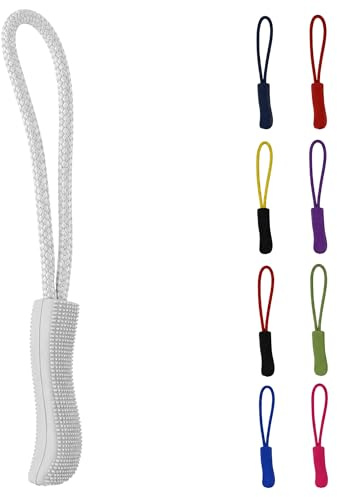 ROKEL Zipper Pulls, Zip Puller Replacement – 5 Pack Grey, Durable Zip Tags Cord Pulls for Backpacks, Luggage, Jackets, Suitcases & Bags – Easy Fix Zip Repair Extension (Grey, 5 Pack)