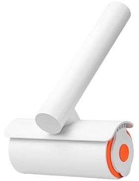 Lint Remover Roller – Reusable Manual Hair & Dust Cleaner for Clothing, Furniture & Car Interiors – Sleek White & Orange Design