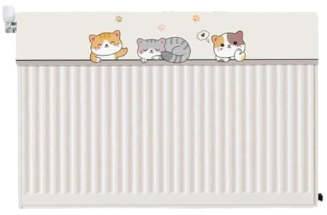 Tidevib Radiator Cover Home Use, for Cat Pattern Decorative Grill Guard with Heat Dissipation, Machine Washable Fabric Protector 60 cm