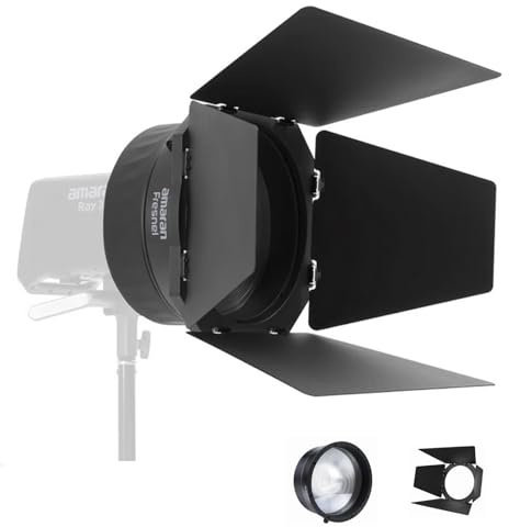 Lente Fresnel Amaran con Viseras para Amaran Ray 360c,660c,Halo 600x,300x | Compatible con la Halo 200x y otras luces LED con montura Bowens grande.