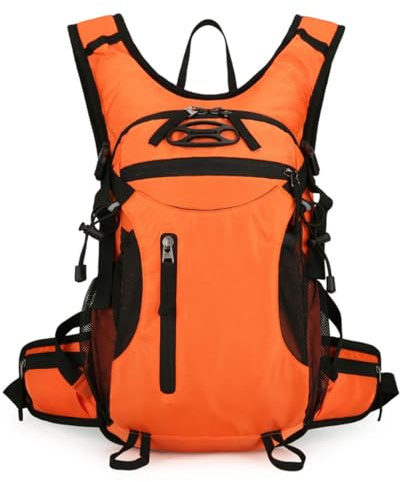 JIABAOZ Fahrradrucksack Herren Wanderrucksack, Atmungsaktiver Fahrradrucksack, Wasserdichter Outdoor-Rucksack Für Trekking, Radfahren Und Reisen (Orange)