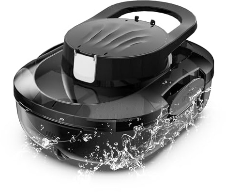 S1PRO 2026 Upgrade Poolroboter mit 120 Min Automatisch Reinigungszeit, Poolsauger Akku mit Dual-Motoren, 2,5H Ladezeit, Leichter Poolreiniger für Oberirdische Pools bis 100 m², Schwarz und Weiß