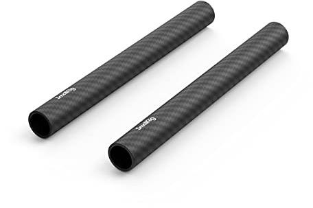 SMALLRIG 15 mm Kohlefaserstange für 15 mm Stangenstützsystem (ohne Gewinde), 15,2 cm lang, 2 Stück – 1872