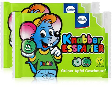 Küchle Knabber Esspapier grün Grüner Apfel Geschmack 25g Essoblaten (2er Pack)