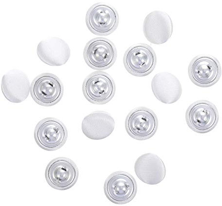 EXCEART 15er-Set Nähetasten Stoffknöpfe Premium Flatback Knöpfe für Anzüge & Blusen (Weiß)