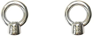 2 Pieces 316 Stainless Steel Lifting Eye Nut 3/8 UNC Marine Grade (3/8 - 2 PK)