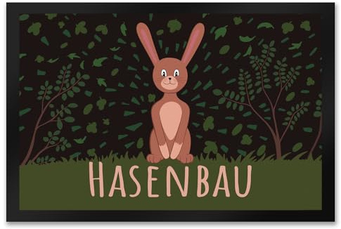 speecheese Hasenbau Fußmatte XXL in 50x75 cm mit niedlichem Hasen Fußmatte XXL in 50x75 cm für die Osterzeit mit süßem Hasen um den Eingangsbereich von deinem Haus oder der Wohnung zu