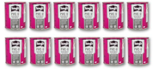 Tangit PVC-U Spezial Klebstoff für Rohrverbindung bei Druck- und Abwasserleitungen (250g / 12 Stück)