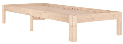 vidaXL Sängram massivt trä 75x190 cm, träsängram, sängram i trä, sovrumsmöbler, träsängramar, sängramar i trä, säng, sängar, träsäng, träsängar
