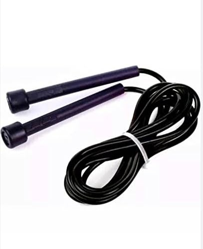 Springseil für Erwachsene & Kinder, Damen & Herren - für Fitness, Crossfit, Sport, Boxen und Freizeit - Verstellbare Größe - Speed Rope, Jump Rope, Sprungseil (Schwarz)