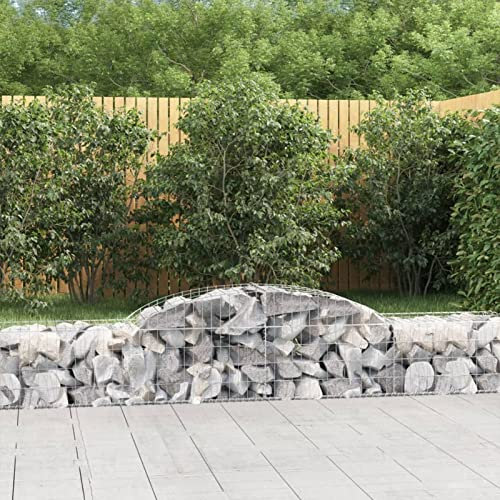 ZEYUAN Gabionen mit Hochbogen 10 STK Gabionenkörbe, Gabionen Hochbeet, Steinkorb, Gabionengitter, Drahtkorb Für Pflanzen, Kräuterspirale Für Garten, 300x50x40/60 cm Verzinktes Eisen
