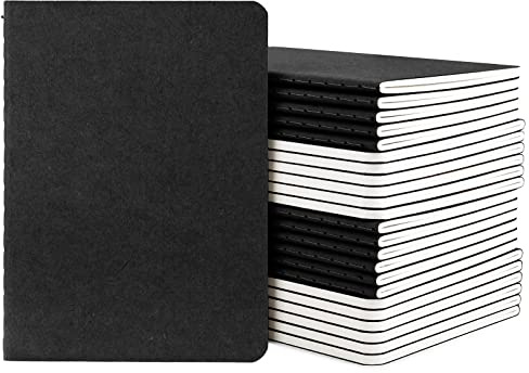 Yarotm Notizbuch A6 Liniert - 24 Stück Notizblock A6 10x14cm - 100GSM Papier Liniert Tagebuch - 60 Seiten Notebook für Schule Memos - Notizheft A6 Writing Pad Reisetagebuch, Schwarz