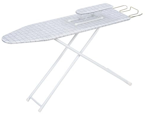 loyliawa 42 Inch Ironing Board, Full Size Foldable Household Board, Extended Board with Heat-Resistant Cover, Tabletop Ironing Board for Laundry, Dorm Use Grey