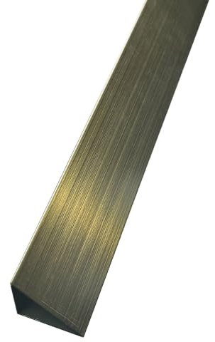 HAEKEBC 100cm Höhenausgleichsprofil Aus Edelstahl, Robuste Übergangsprofil, rutschfeste Anpassungsprofil Für Türöffnungen, Dreieckige Zierleiste(Bronze)