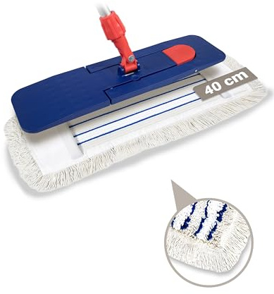 Prieser 3 in 1 Profi Mix Bodenwischer Set – Putzmittel in Industriequalität – Mop Set Mix 40cm – Inklusive hochwertigem Teleskopstiel – Wischer Set