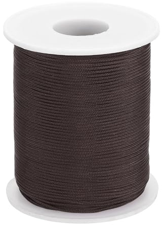 sourcing map Braided Lift Shade Cord, 1mm 109 Yards Roman Shades Cord Braided Nylon Cord String Necklace Bracelet String Cord for Roman Blind Shade Rollers DIY Craft, Coffee