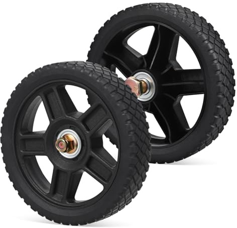 POPETPOP 2pièces Roues de Rechange pour Tondeuse à Gazon Kit de Roues Pleines Plastique pour Chariot de Jardin et Accessoires de Réparation