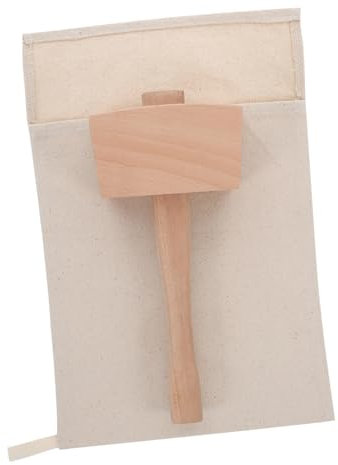 Didiseaon 2pcs Reusable Ice Crusher Bag Wood Mallet for Crushing Ice Nuts for Home Bars Picnics and Kitchen Use