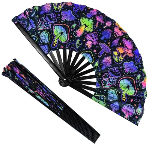 XinSeYuAN Folding Fan for Drag Queen - Large Folding Fan - For EDM, Music Festival, Event, Party, Dance, Performance