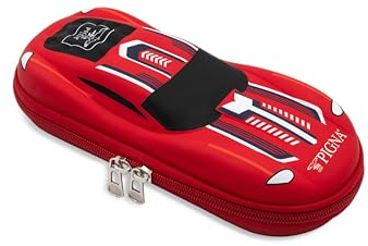 Pigna Astuccio Macchinina BBurago Rosso, Sagomato Rigido con Comparti Interni, Portapenne e Retina, Collezione Esclusiva BBurago x